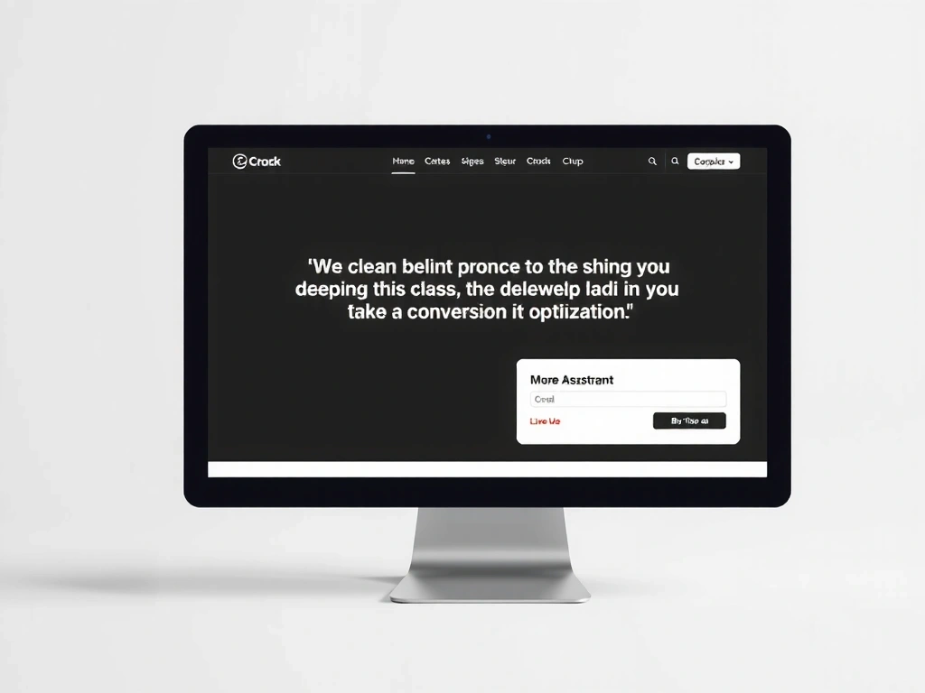 A modern minimalist website interface on a computer screen, representing clean design principles and conversion optimization.
