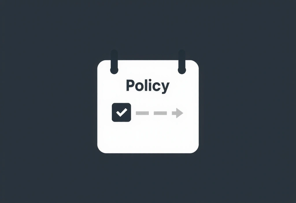 A calendar with an update icon, symbolizing policy changes