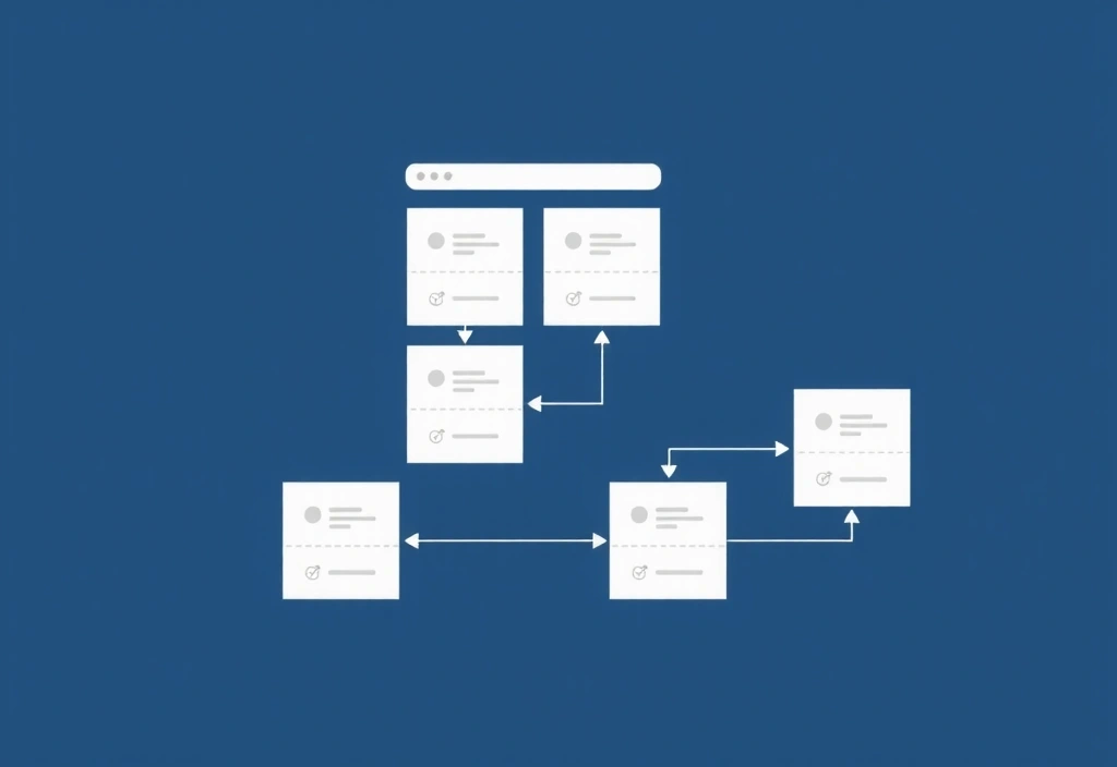 Diagram illustrating the user journey with wireframes, user flows, and interaction points.